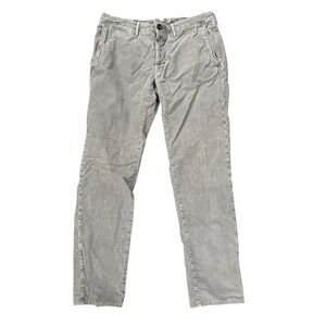 INCOTEX Slim Fit Gray Corduroy SLACKS Pants Men Size 36 Flat Front